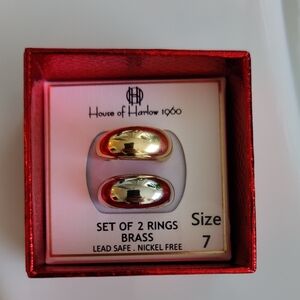 New!House of Harlow 1960 Brass Rings Set Of 2